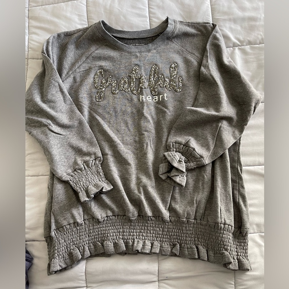 Grateful heart sequin detail sweatshirt